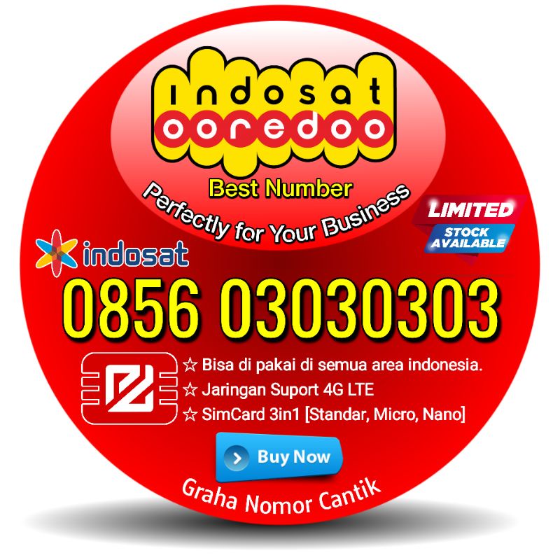 Nomor Cantik Indosat IM3 AbAbAbAb 03030303 - Nomor Cantik Ooredoo AbAbAbAb 03030303