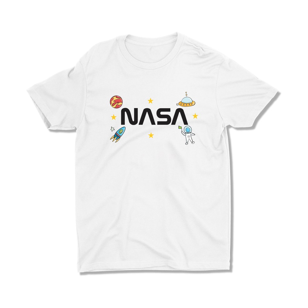 Tshitrallday Kaos Premium Unisex Pria &amp; Wanita bisa Oversize 100% Cotton Combed GRAPHIC NASA CARTOON