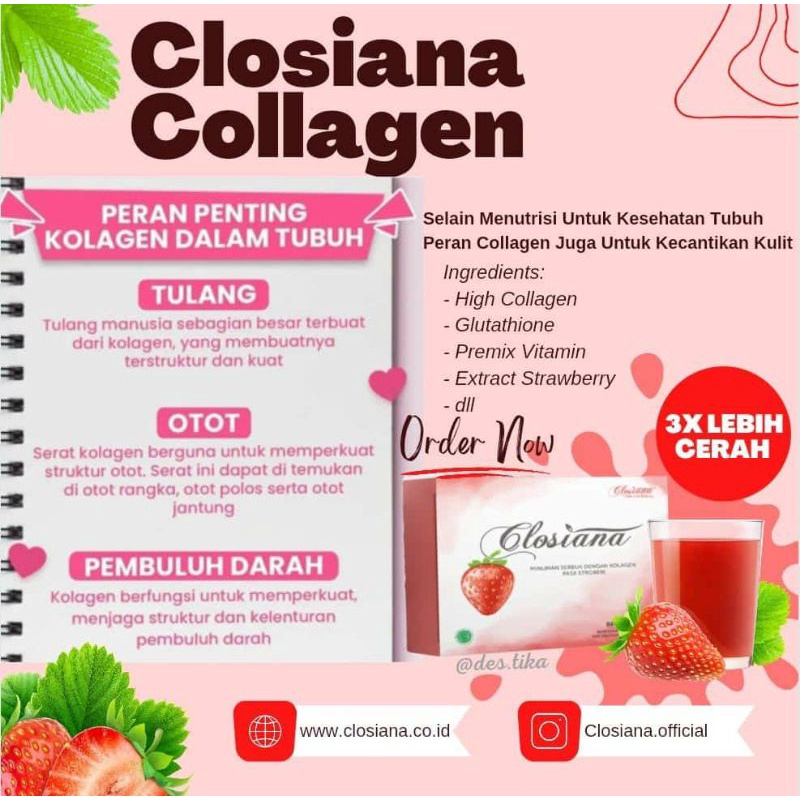 closiana Natural beauty whitening collagen dijamin original