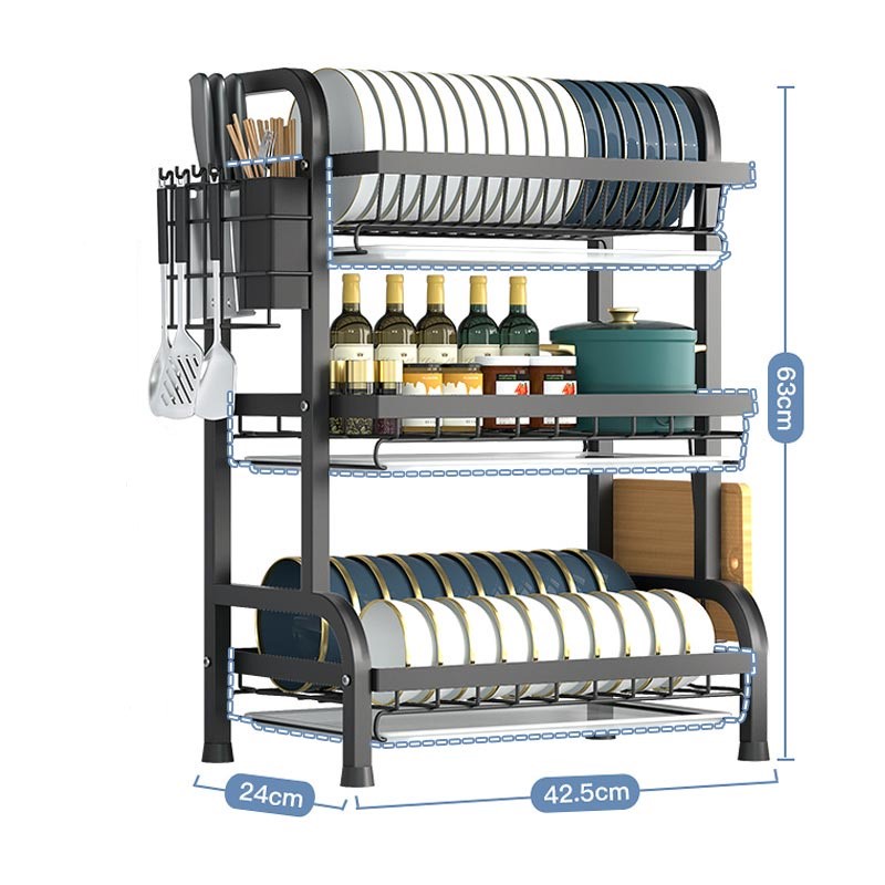 Grosir - H971 Drainer Rack / Rak Piring &amp; Mangkok 3 Tingkat / Rak Dapur Multifungsi / Rak Susun Pengering Piring