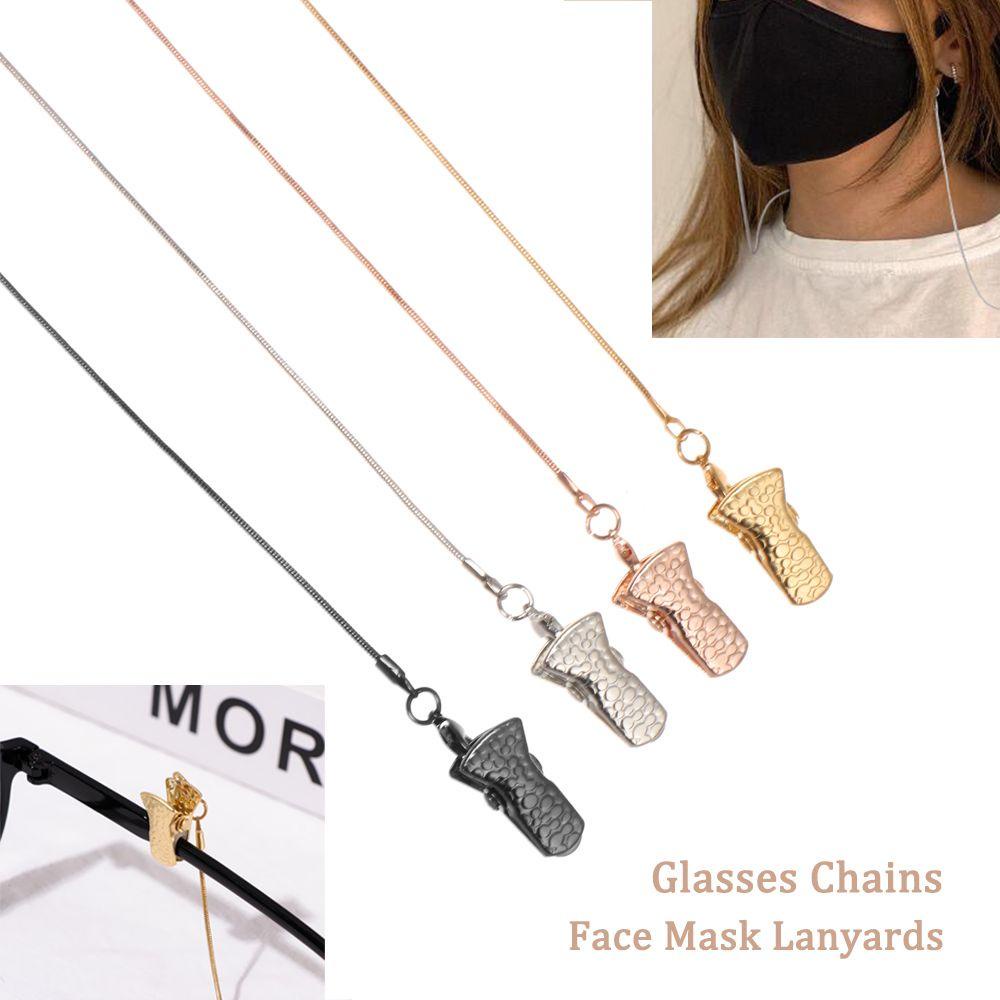 Kalung Rantai Kacamata Bahan Metal Dengan Klip