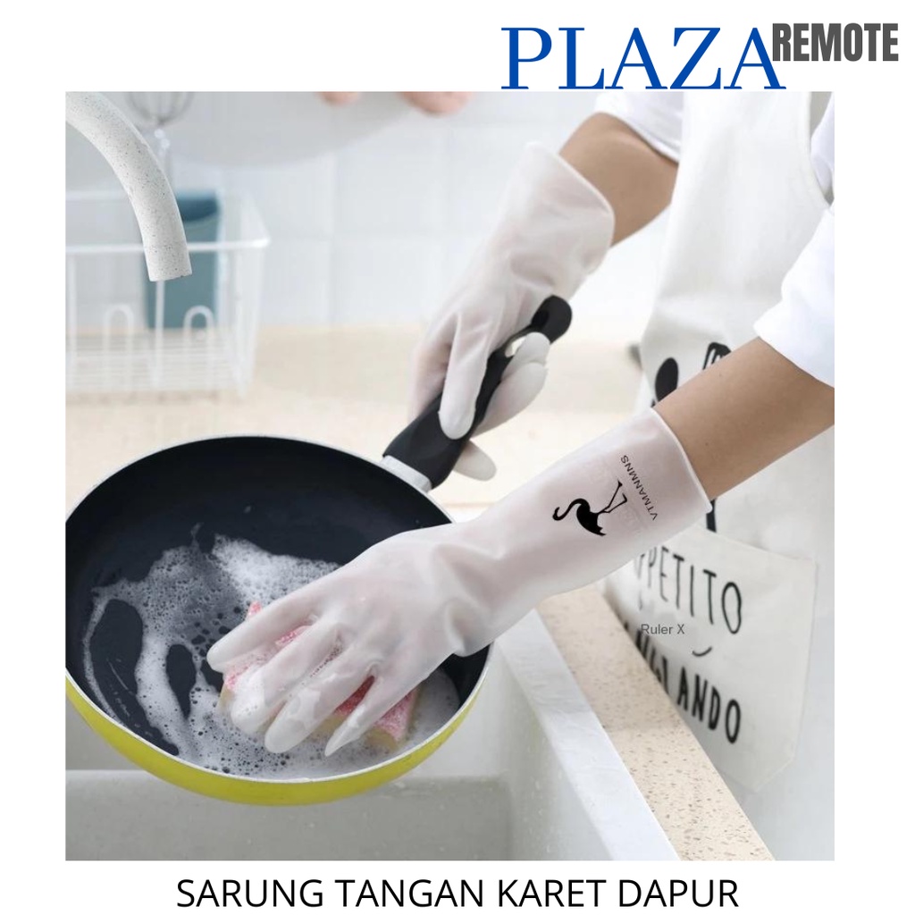 SARUNG TANGAN KARET LATEX PUTIH PERLENGKAPAN DAPUR PANJANG DAPAT DICUCI PUTIH