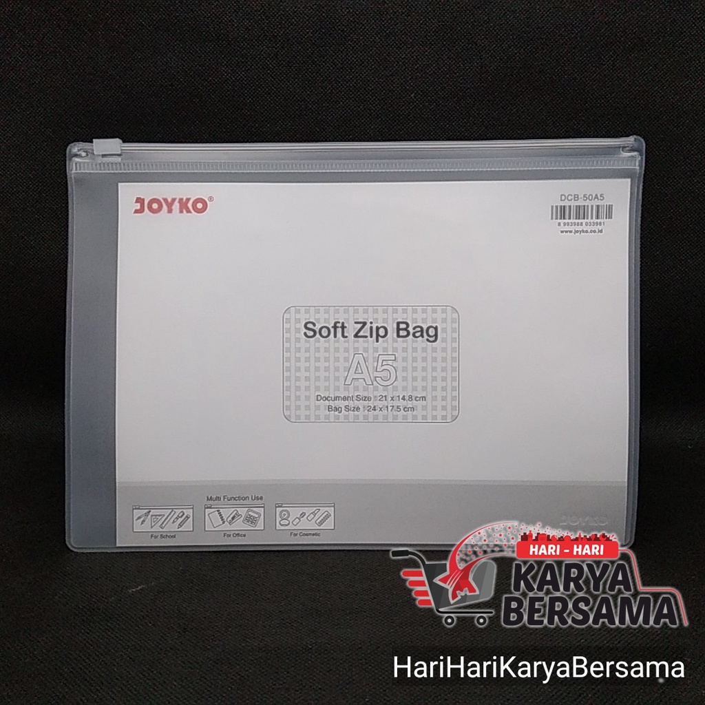 

JOYKO MAP SOFT ZIP BAG A5 DCB-50 SIZE 24 X 17.5 CM