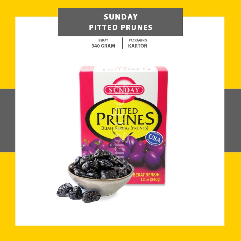 DRIED PRUNES SUNDAY 340GR - DRIED PRUNE LAPIS LEGIT BUAH PRUN KERING - MANISAN BUAH PLUM KERING DRIED PLUM