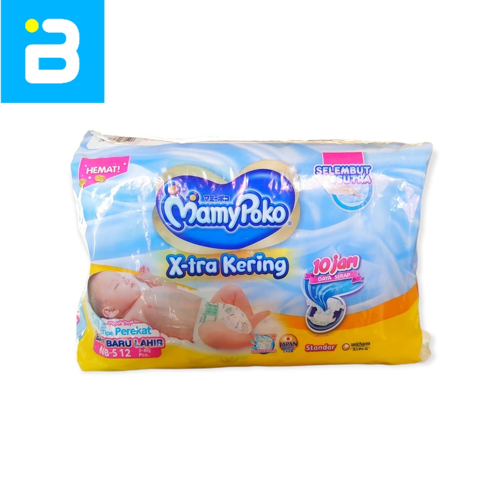 MamyPoko X-tra Kering Tipe Perekat Bayi Baru Lahir NB-S 12