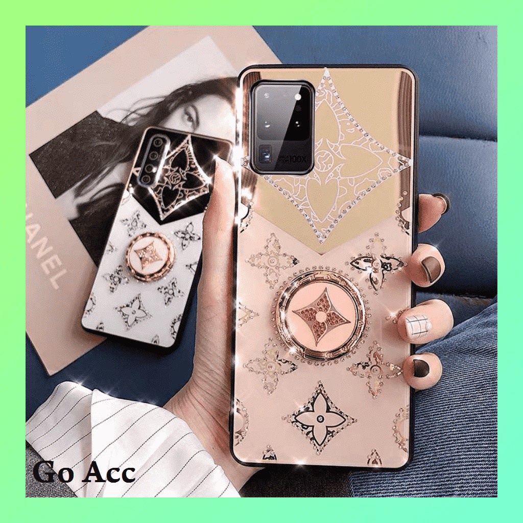 Case LV fashion bunga + Ring stand Oppo Reno 4 4 Pro 5 5 Pro A52 A72 A92 FH03