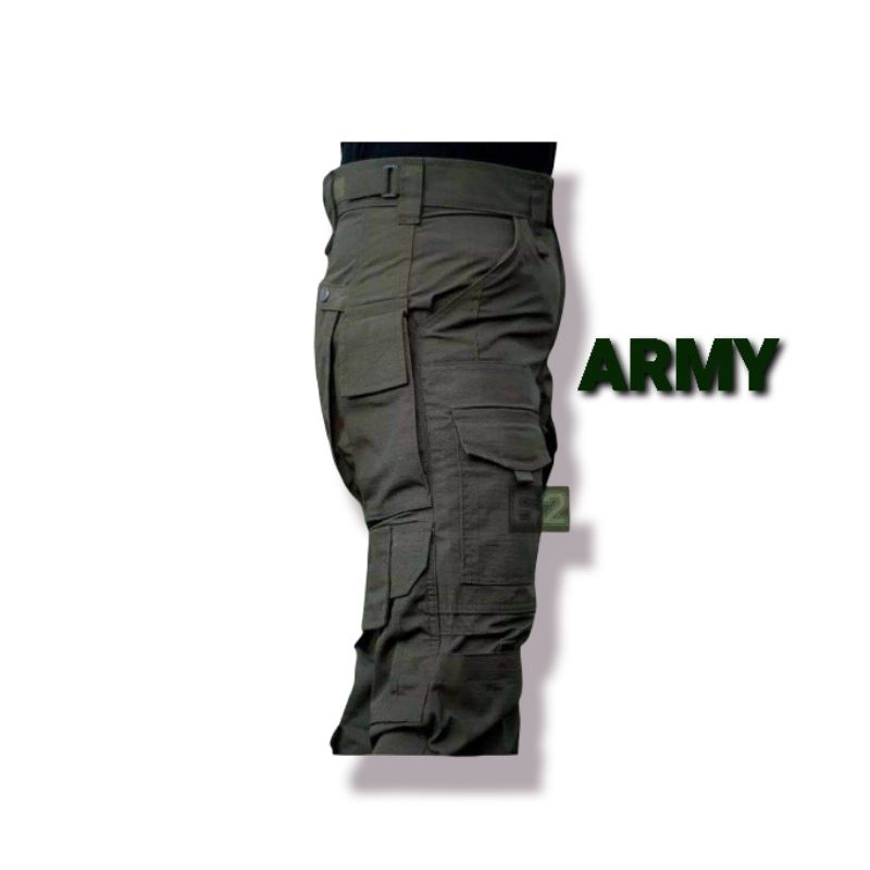 Karisock konfeksi Celana tactical panjang bahan ripstop premium | Celana lapangan cargo banyak saku