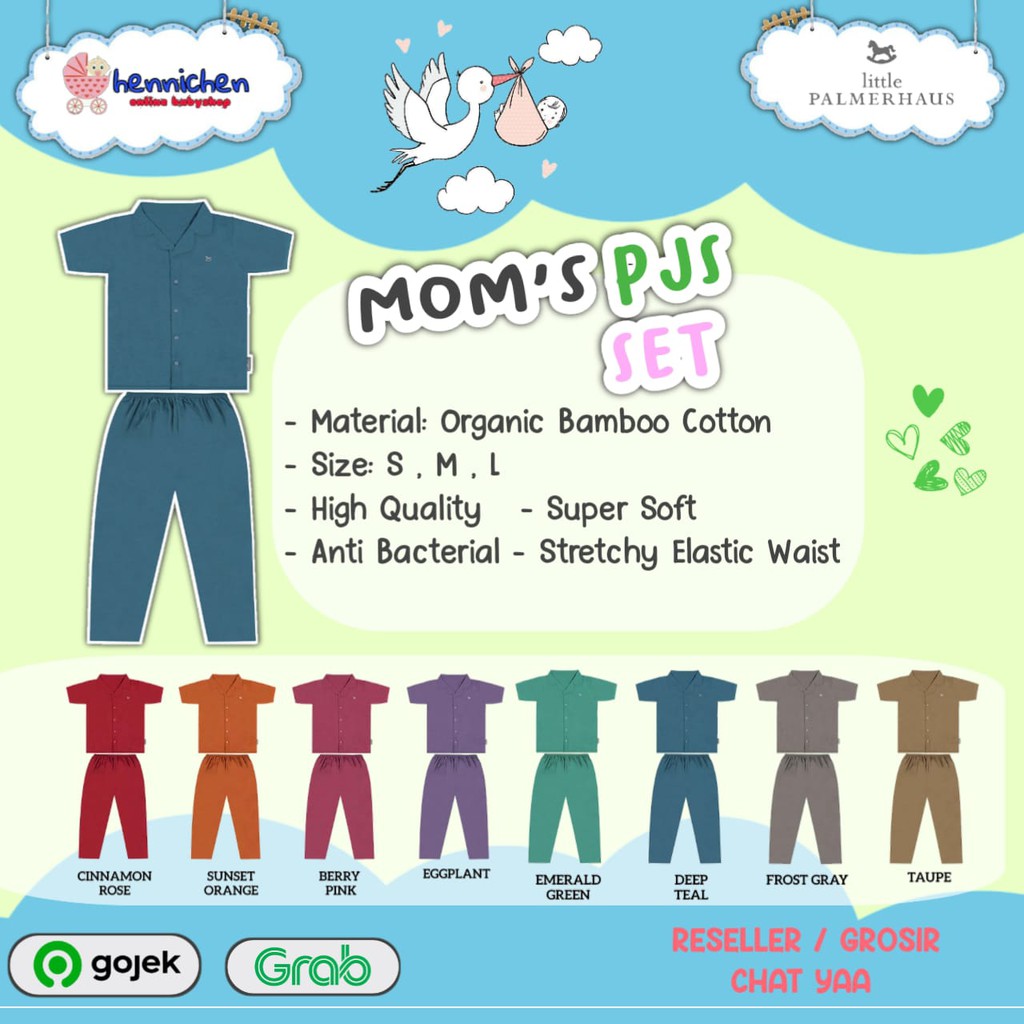 PROMO 7.7 PROMO BAJU LEBARAN PIYAMA MAMA PAJAMAS MAMA PIYAMA COLLAR SET MOMS PJS SET Piyama Ibu Piyama mom BY LITTLE PALMERHAUS