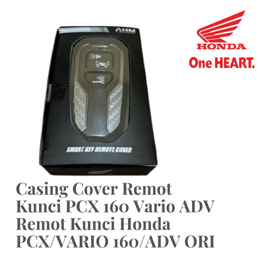 Smart Key Remote Cover Sarung kunci remot Honda PCX 160 Vario 160 ADV 150 new 2022 ADV 160 HITAM original Honda AHM (KEMASAN RESMI LENGKAP) COD