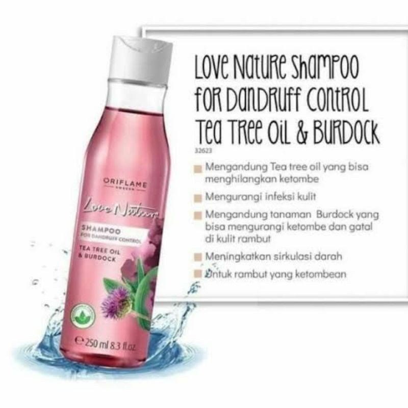 Oriflame Love Nature Shampoo For Dandruff Control Tea Tree Oil Burdock Indonesia