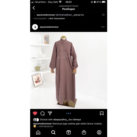 lady abaya aqsamodestwear warna mauve