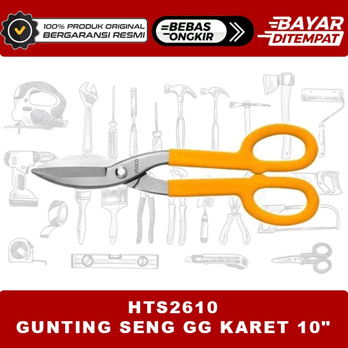 

Gunting Plat Stenlis Stainless Seng Besi (10") INGCO HTS2610 Tin Snip