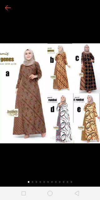 Gamis Dwi Genes - Gamis Dwi Rumbai || Gamis Batik Kombinasi