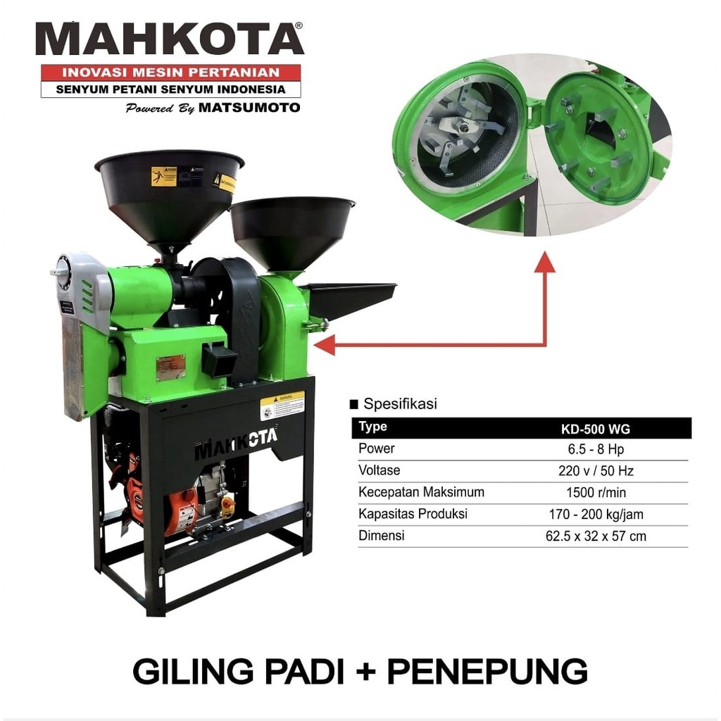 Jual Mesin Giling Padi Dan Penepung Mahkota Kd 500 Wg Shopee Indonesia