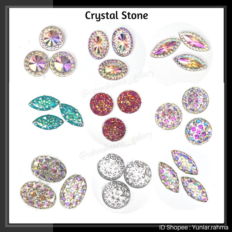 Paket crystal stone 12 macam