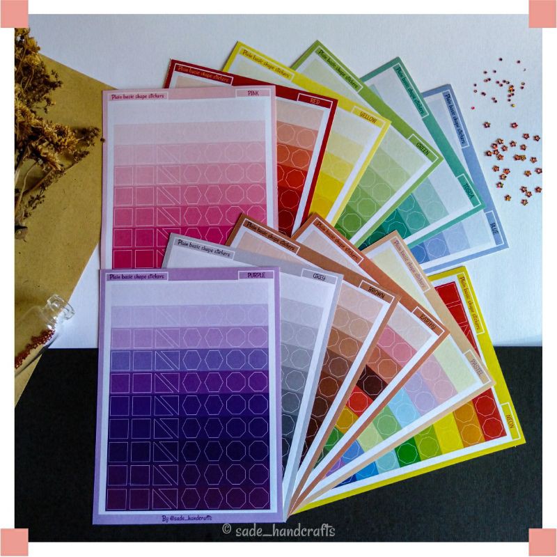 

« BUY 2 GET 1 FREE » Aesthetic stiker / Stiker Deco / Journaling - PLAIN BASIC SHAPE STICKERS