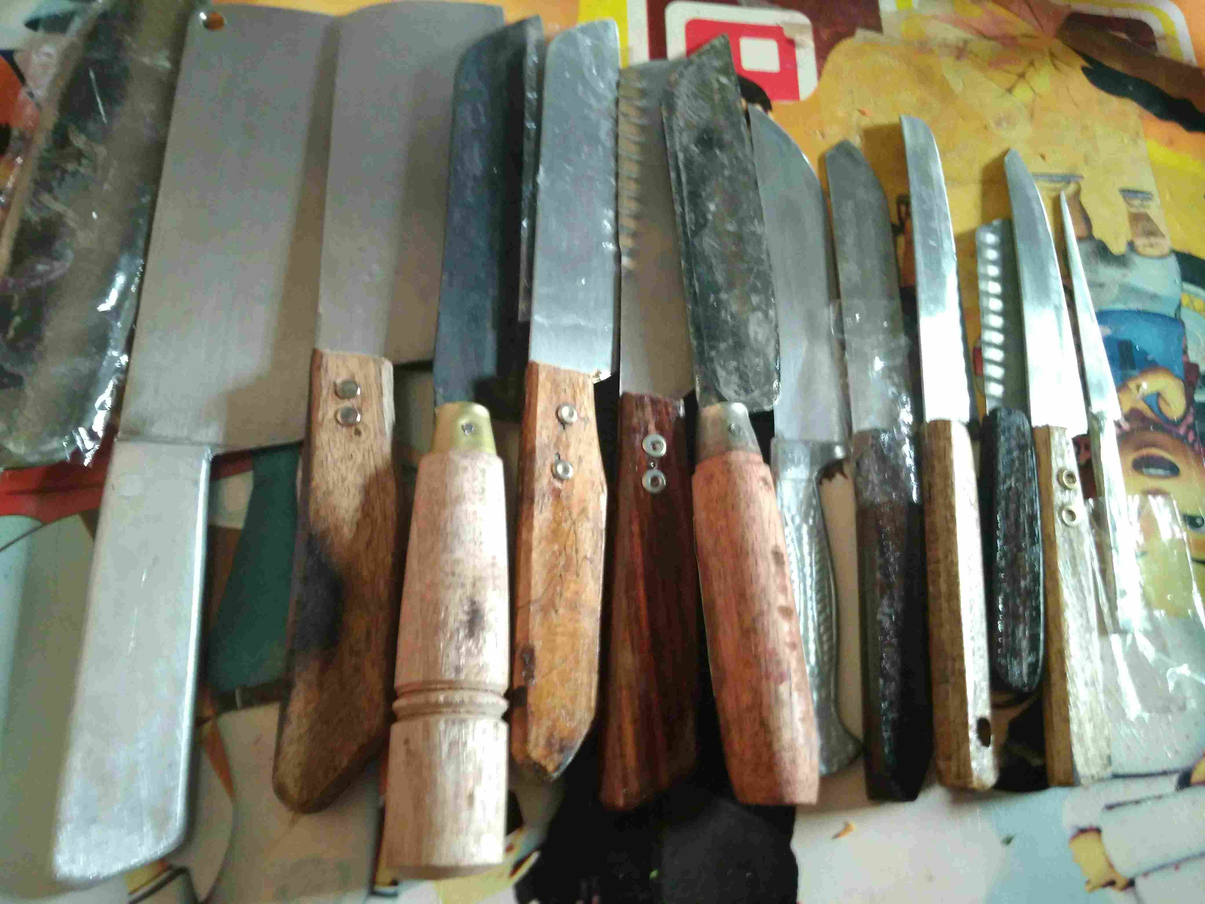 Paket 13 Pisau Dapur Cacah Cincang Daging Buah Sayur Usul Lambu - Bahan Baja & Stainless