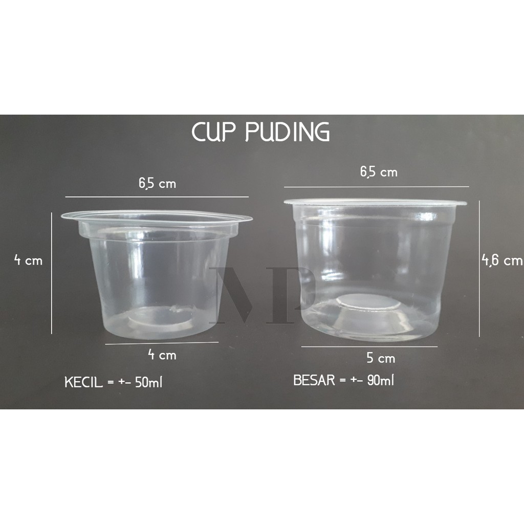 isi 50pcs Cup Puding Plastik Kecil 50ml Gelas Wadah Puding 