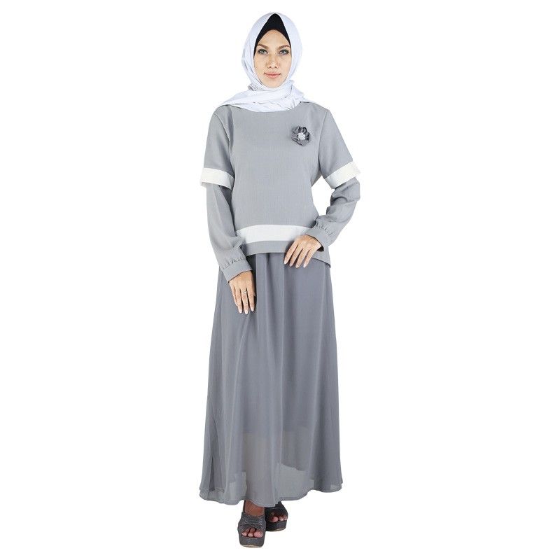 Baju Gamis Abu Abu