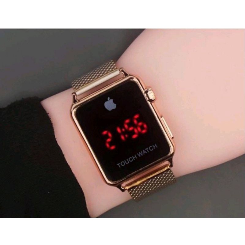 0WBS JAM TANGAN PRIA WANITA FREE BATERAI DIGITAL APPLE WATCH RUBBER ELEKTORNIK TOUCH
