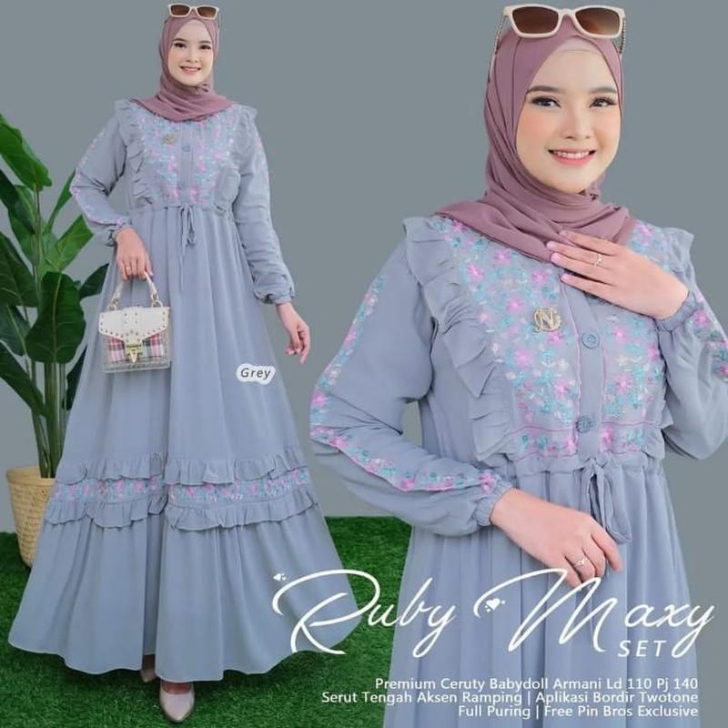 Baju Gamis Wanita Atasan Remaja Warna Wardah Polos Cewek Lengan Panjang Wanita Syari Syar'I Dewasa R