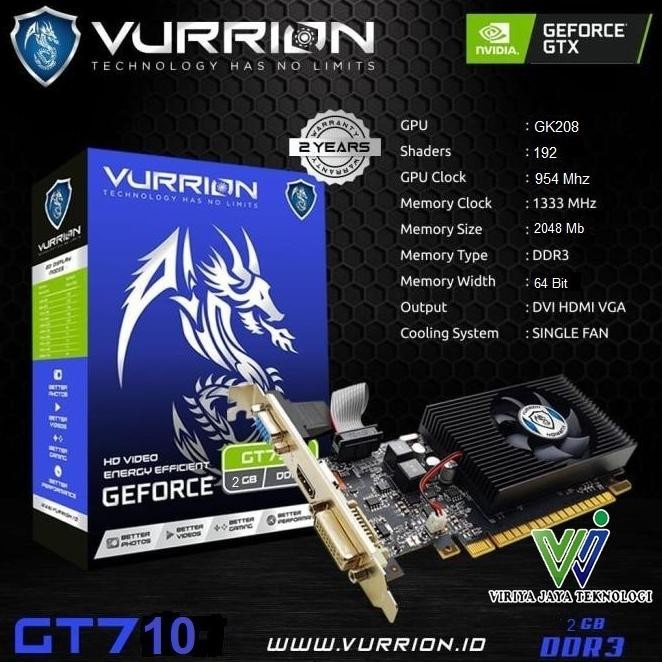 VGA NVIDIA VURRION GT 710 DDR3 2GB 64BIT