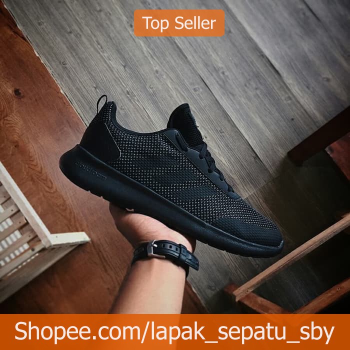 Sepatu Adidas Sport Cloudfoam Ultimate Race Full Black Original - Hitam 40