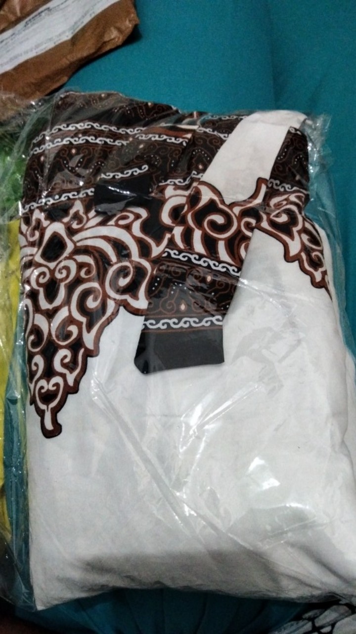 Batik Solo Modern Set Celana Sarung Dan Koko Tumpal Putih