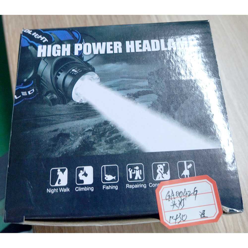 High Power Headlamp LED Cree XML T6 + Charger / Senter Kepala Headlight Gunung LED Cas Casan Carger Usb Hp Super Terang Anti Air Jarak Jauh 200 Meter Tahan Lama Import / Senter LED Mini Kepala / Headlamp Outdoor Charger Baterai Energizer USB Waterproof