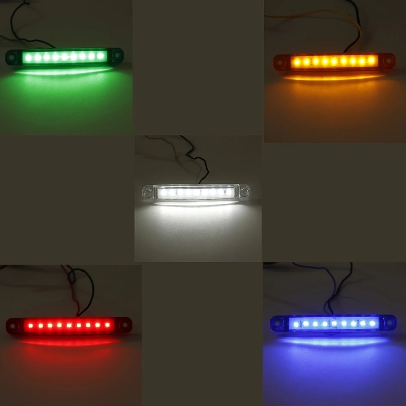 [1 Pcs Car Warning Side Light 24V LED Lights ] [Car Truck Marker 9 LED Strip Waterproof  Lamp]