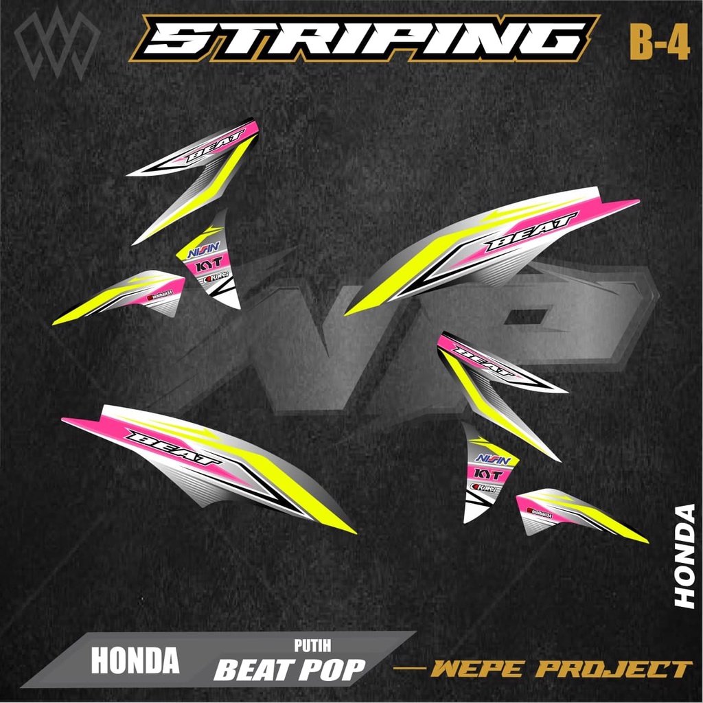 STRIPING STIKER VARIASI BEAT POP - STICKER VARIASI LIST SKOTLET MOTOR HONDA BEAT POP - B4