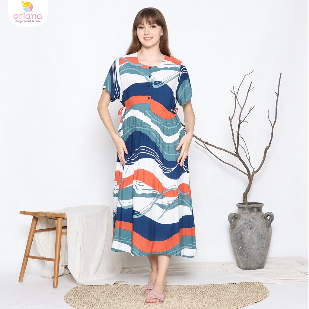 Oriana Daster Busui Pendek Calla Series-Maurelle Navy