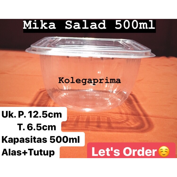 MIKA SALAD BUAH MURAH 500ML/ MANGKOK ES KEPAL MILO/ DESSERT BOX MURAH ISI 25PCS