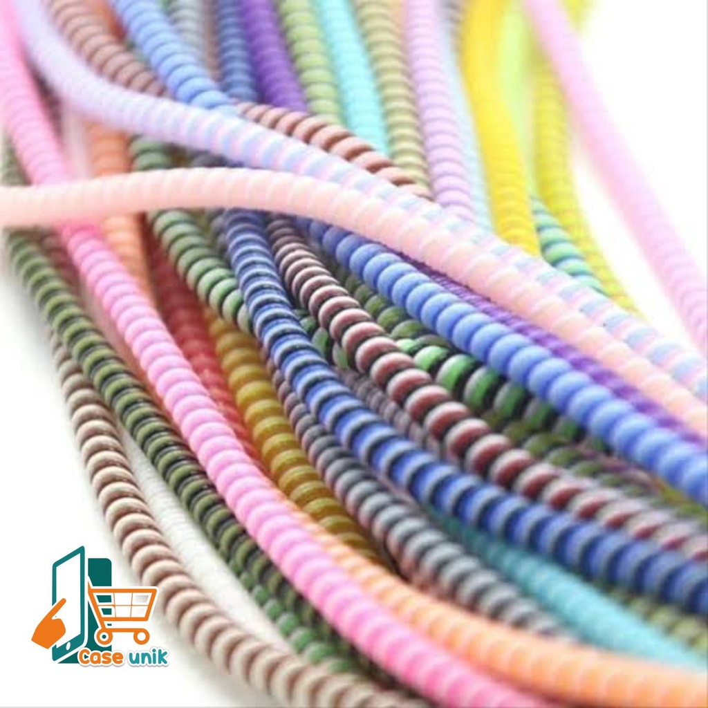 PELINDUNG KABEL 2 WARNA warni lilitan Charger spiral data cable / CORD PROTECTOR SPIRAL 2 TONE bahan bagus CS3395