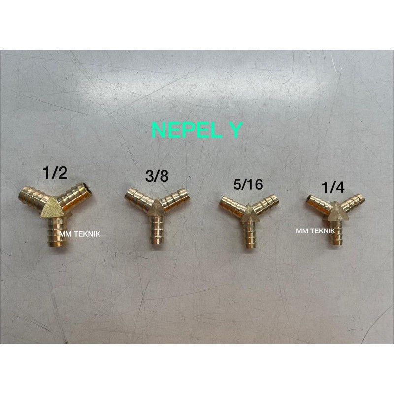 NEPEL Y KUNINGAN LENGKAP SEMUA UKURAN NEPEL KUNINGAN