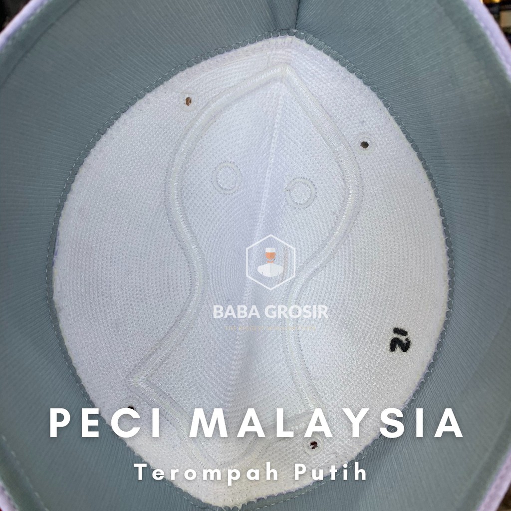 Peci Malaysia Terompah Putih | Peci Malaysia Terompah