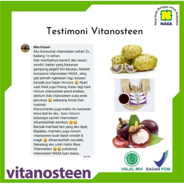 

MINUMAN KESEHATAN KAYA SARI BUAH MENGANDUNG SERAT VITANOSTEEN ORIGINAL