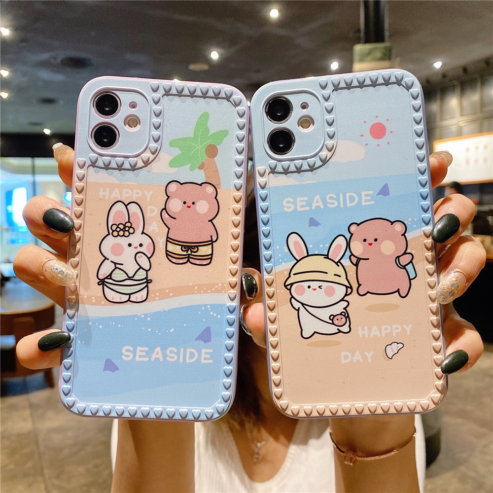 Soft Case Realme C11 C15 C20 C21 C21Y OPPO A15 A16 A54 A55 4G A5S A7 A12 A11K A9 A5 2020 A74 A94 A93 Reno 4F 5F F19 F17 Pro Loving Cute bear in space Case-5