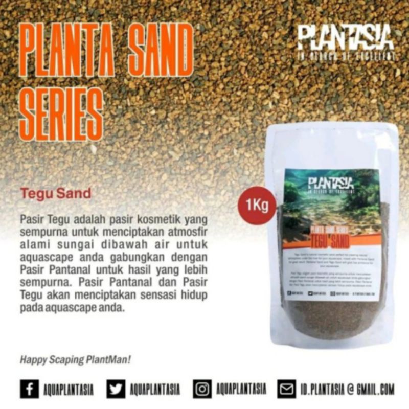 PLANTASIA TEGU SAND PASIR KOSMETIK 1KG AQUARIUM AQUASCAPE