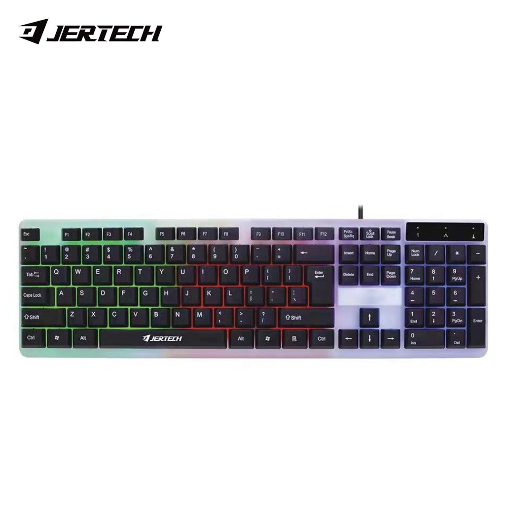 Keyboard Gaming Jertech K358 Lampu LED RGB Membrane Keyboard FULL SIZE