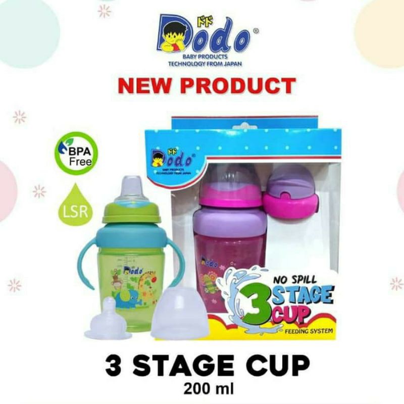 Botol Minum 3 Stage Cup New Produk Dodo 200ml/Botol Minum Anak NEW