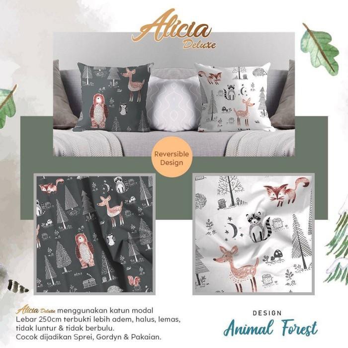 Cotton | Kain Bahan Sprei Meteran Katun Esra Motif Animal Forest Terbaru Ready Stock