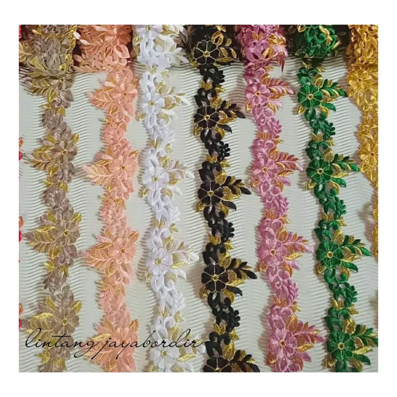 renda roll aplikasi bunga daun diana