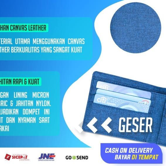 Dompet Remaja Pria Anak Laki Laki Kain Dompet Lipat Pria Tipis JP07 - Black