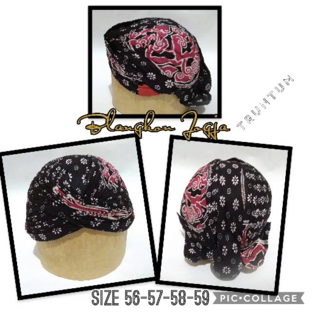 Blangkon Jogja Truntum Hitam merah Asli