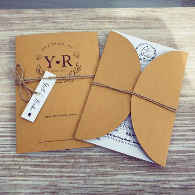 Undangan pernikahan amplop rustic / rustic wedding invitation