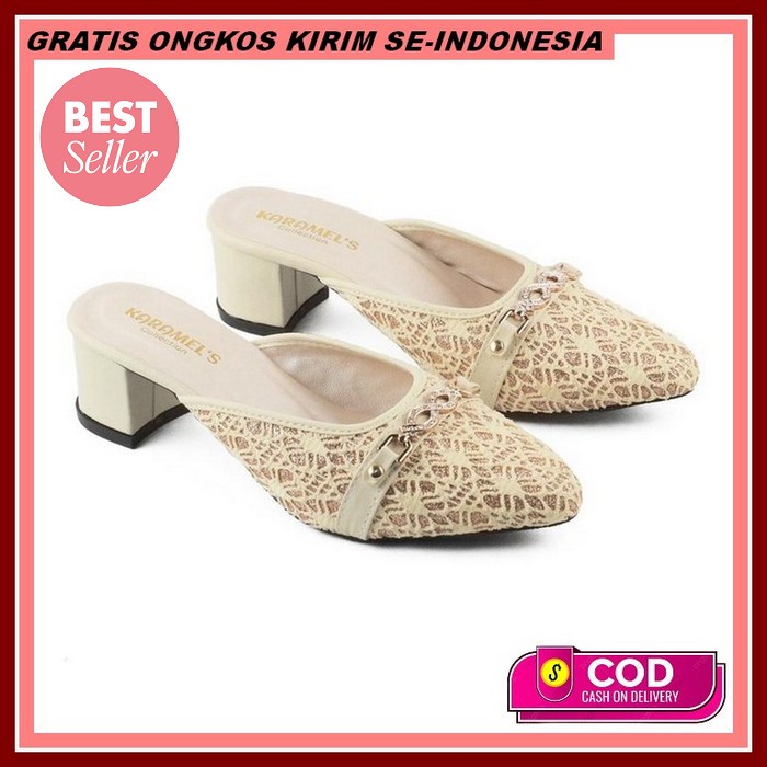 Hils Kualitas Import Heels Wanita Terbaru Haghils Kekinian Heals Termu High Heels Wanita Brukat/Sa