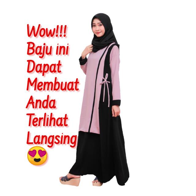 BAJU GAMIS WANITA / DRESS WANITA  PAKAIAN SYARI / GAMIS UNGU/ BAJU SYARI / GAMIS CANTIK / BAJU HITAM