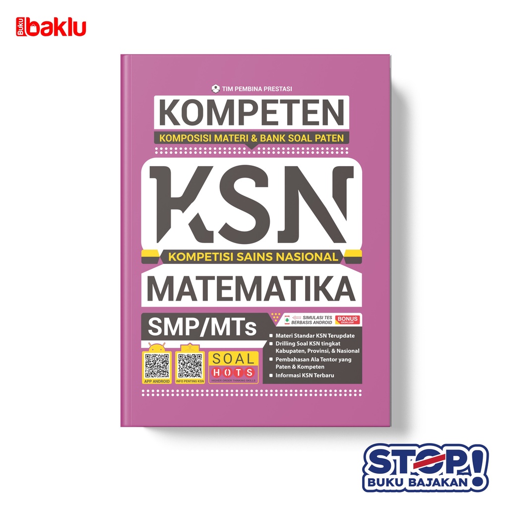 TERBARU BUKU KOMPETEN PATEN KOMPETISI SAINS NASIONAL MATEMATIKA SMP / KSN MATEMATIKA SMP/ SOAL HOTS 