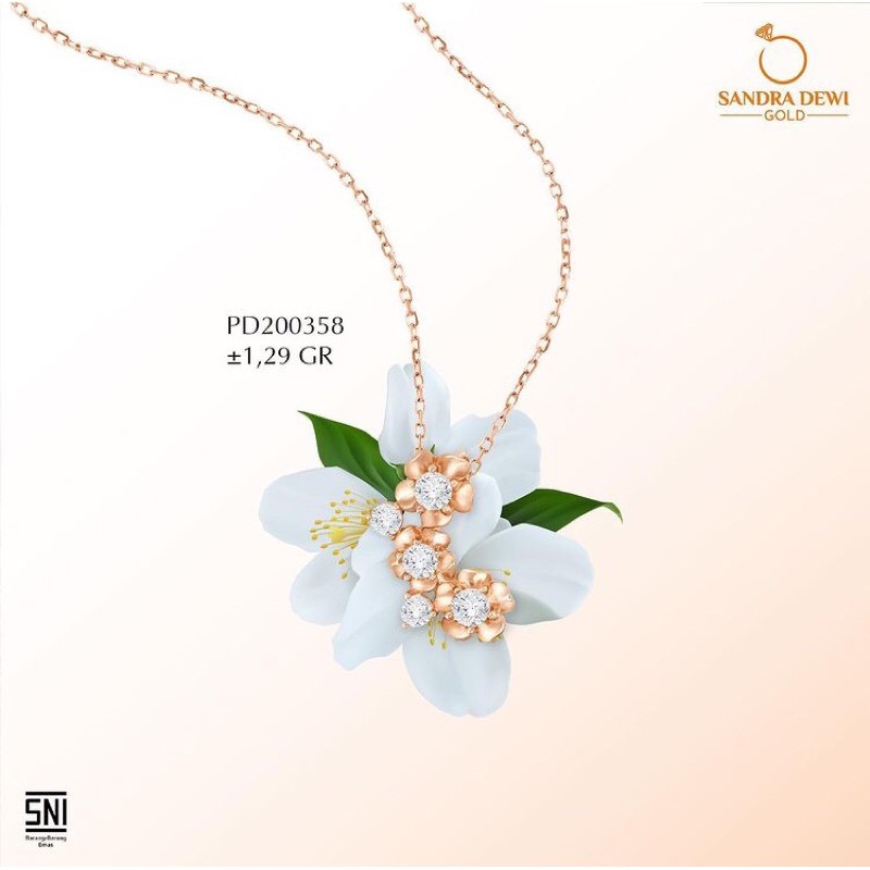 Sandra Dewi Gold liontin Flower -PD200358